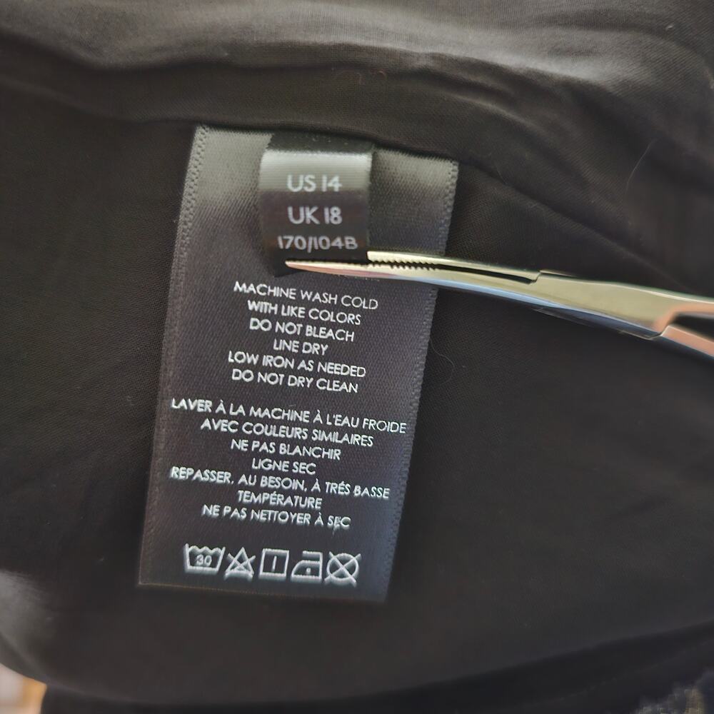 MAEVE Antropologie NWT Black & Gold Slim Jacquard Botanical Mini Dress Sz 14 - Picture 12 of 16